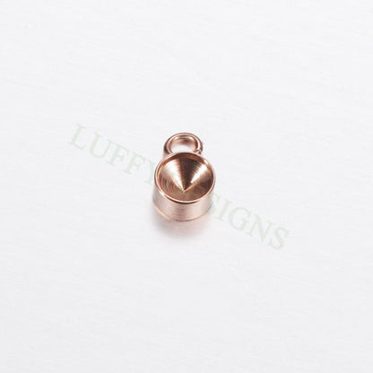 20pcs Stainless Steel Settings Base, Bezel Blank Base Setting, Round Cabochon Pendant Base, Suitable for culet diamonds, 18K Gold plated