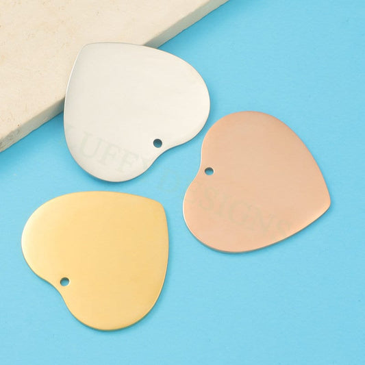 10pcs Heart Charms 33mm, Big Love Charm, Gold Stainless Steel Heart, Gold Heart Charms Pendant, Love Pendant, Bracelet/Necklace Findings
