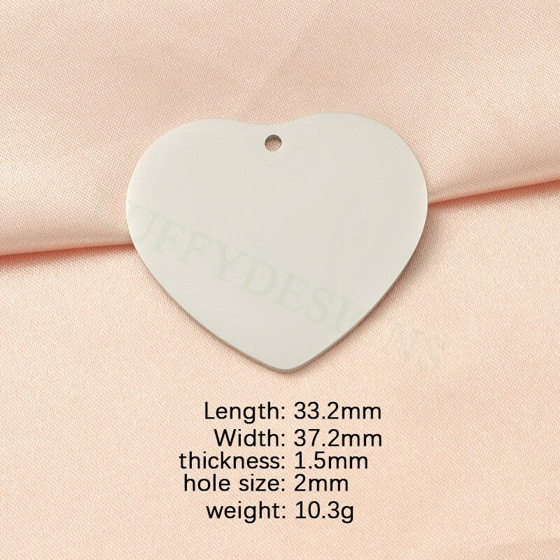 10pcs Heart Charms 33mm, Big Love Charm, Gold Stainless Steel Heart, Gold Heart Charms Pendant, Love Pendant, Bracelet/Necklace Findings