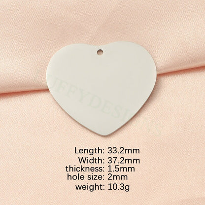 10pcs Heart Charms 33mm, Big Love Charm, Gold Stainless Steel Heart, Gold Heart Charms Pendant, Love Pendant, Bracelet/Necklace Findings