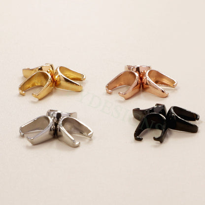 20pcs Thick Pinch Pendant Bail, Gold Plated Stainless Steel, Gold Claw Bail, Earrings Bail, Necklace Bail, Bail Finding,Making DIY Supply