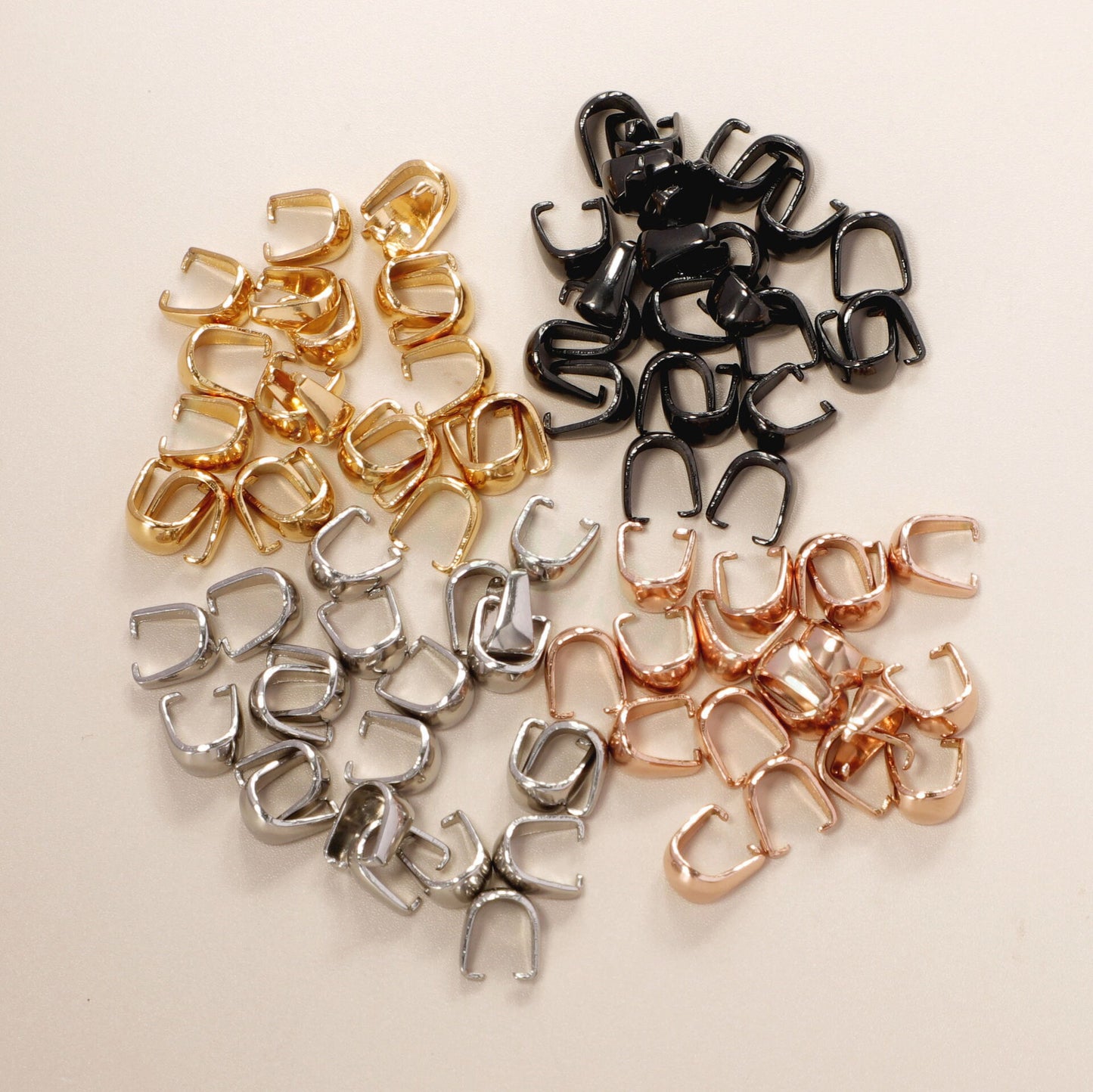 20pcs Thick Pinch Pendant Bail, Gold Plated Stainless Steel, Gold Claw Bail, Earrings Bail, Necklace Bail, Bail Finding,Making DIY Supply