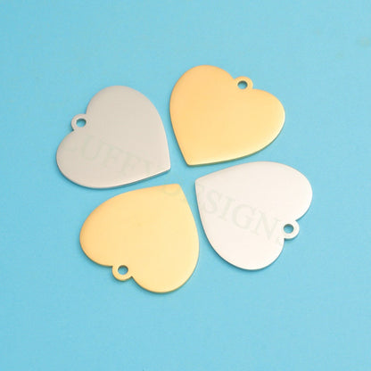 10pcs Heart Charms 33mm, Big Love Charm, Gold Stainless Steel Heart, Gold Heart Charms Pendant, Love Pendant, Bracelet/Necklace Findings