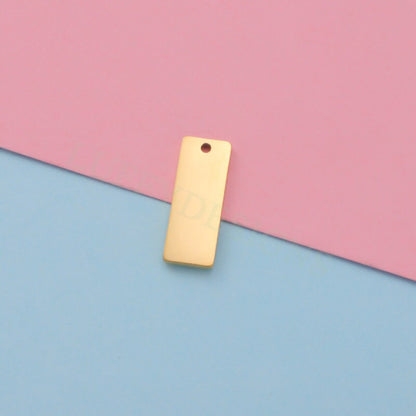 10pcs Personalized Stamping Blank Bar 22x8mm, Ready to Stamp, Gold Bar Charm, Gold Plated Stainless Steel, Mirror Polished Engraving Supply